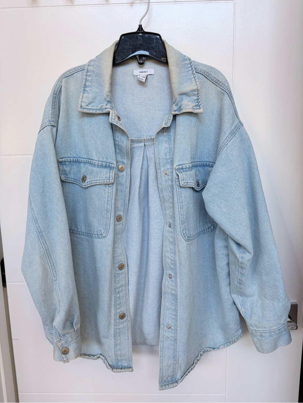 Forever 21 Light Blue Oversized Denim Jacket